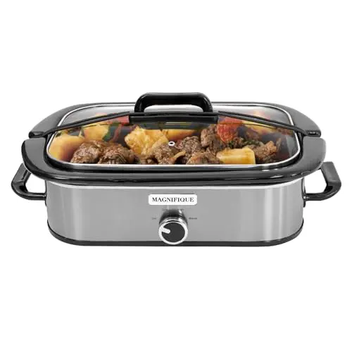 4-quart slow cooker with manual settings and glass lid