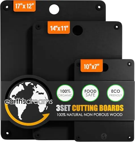 Earth's Dreams wood composite cutting board set in three sizes