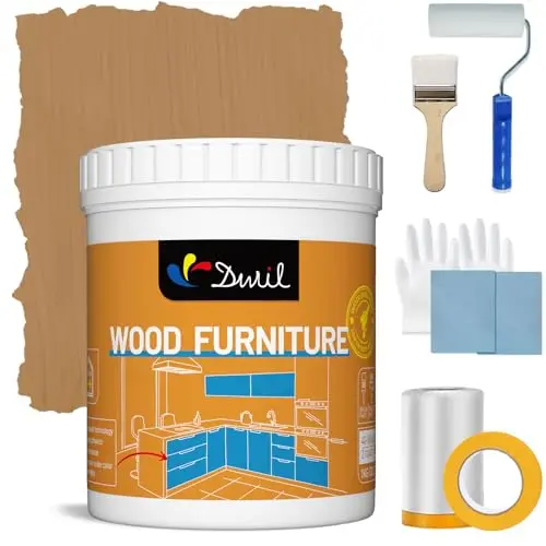 DWIL Acrylic Wood Paint in Matte Oak Light Brown with included tools