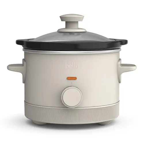 BELLA 1.5-quart slow cooker in oatmilk color with ceramic nonstick coating