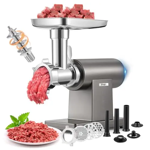Flyseago gray meat grinder with touch control panel