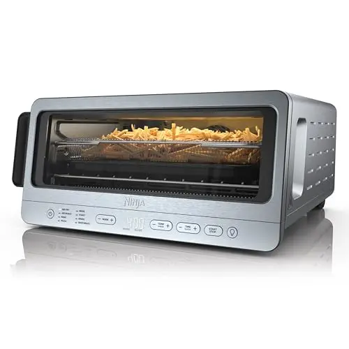 Ninja Flip Toaster Oven in folded and unfolded positions