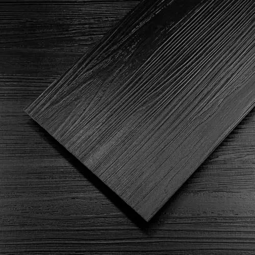 Black wood grain peel and stick vinyl floor planks