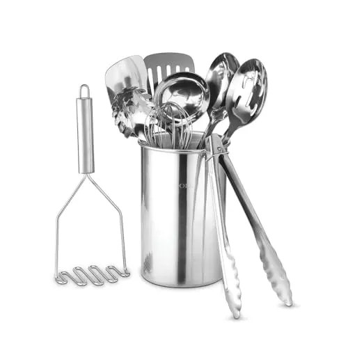 Avador 10-piece stainless steel kitchen tool set with holder