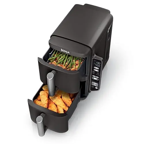 Ninja DoubleStack Air Fryer with stacked baskets for wings