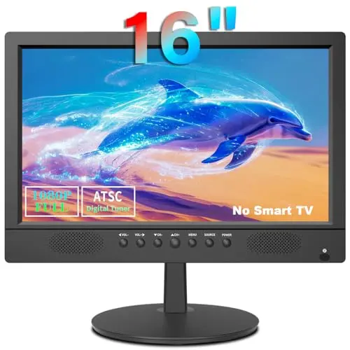 Jexiop 16-inch flat screen TV with remote control