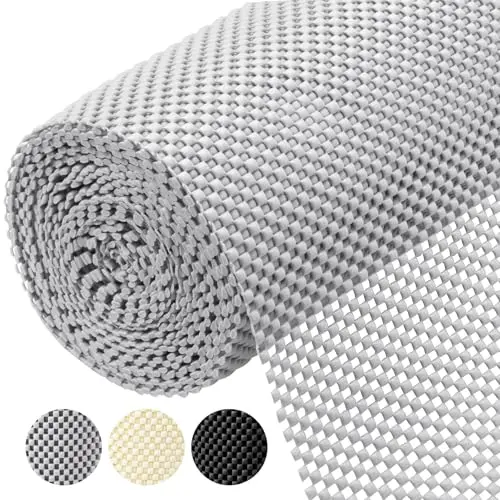 BALEINE non-adhesive drawer liner with cushioned surface in gray