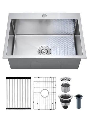 ROVOGO 24x18 Drop-In Single Bowl Stainless Steel Kitchen Sink