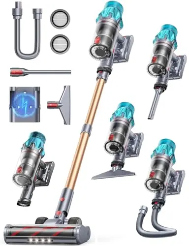 Fieety cordless stick vacuum with touch display and charging dock
