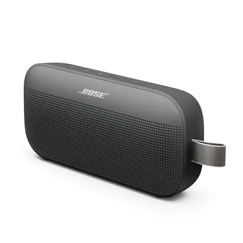 Bose SoundLink Flex portable Bluetooth speaker in black showing sleek design