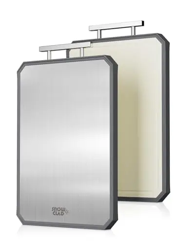 SNOWCLAD double-sided stainless steel and wheat straw cutting board with handle