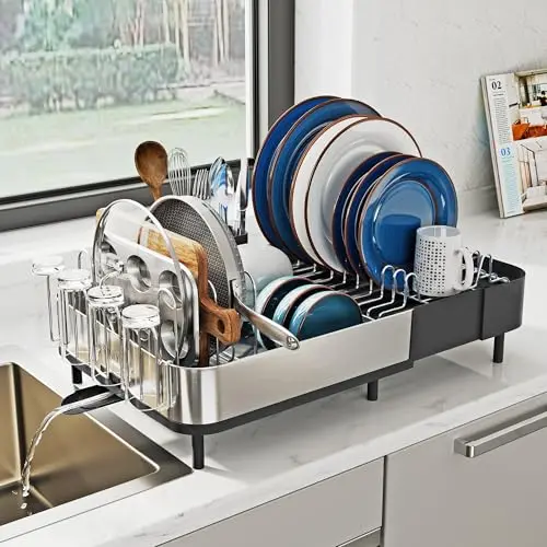 SUNLY expandable dish drying rack with detachable brackets