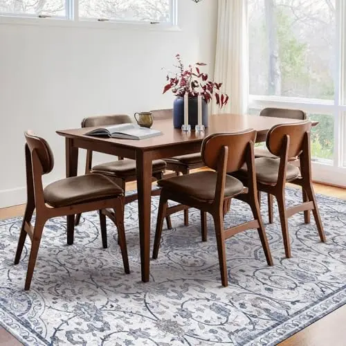 FURKIT vintage print PVC waterproof floor mat under kitchen table