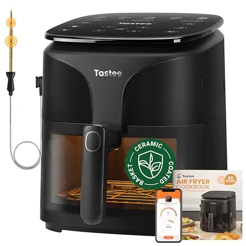 Tastee Ceramic Air Fryer with viewing window and digital controls