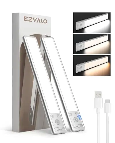 EZVALO rechargeable under cabinet lighting with three color temperatures