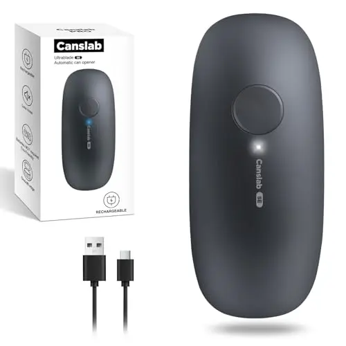 Canslab Ultrablade SE electric can opener in charcoal grey with side cut mechanism