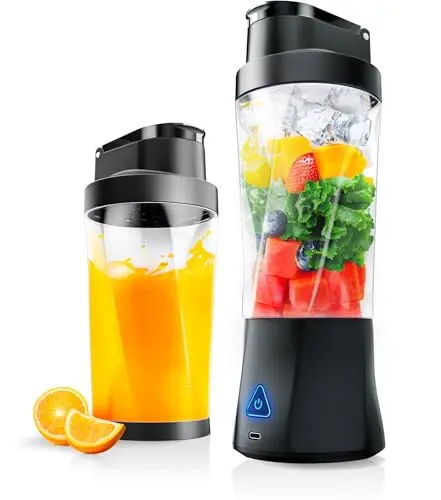 KPMARE black portable blender with sip spout crushing ice
