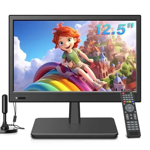 othoig 12.5-inch portable small TV for kitchen and camping