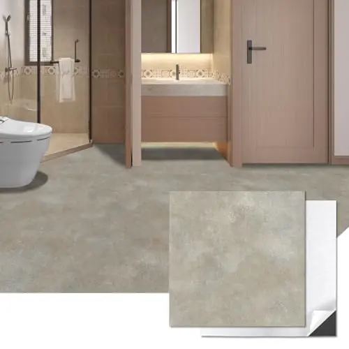 Slate pattern peel and stick vinyl floor tiles