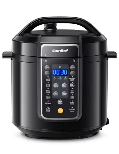 COMFEE' black electric pressure cooker with digital display