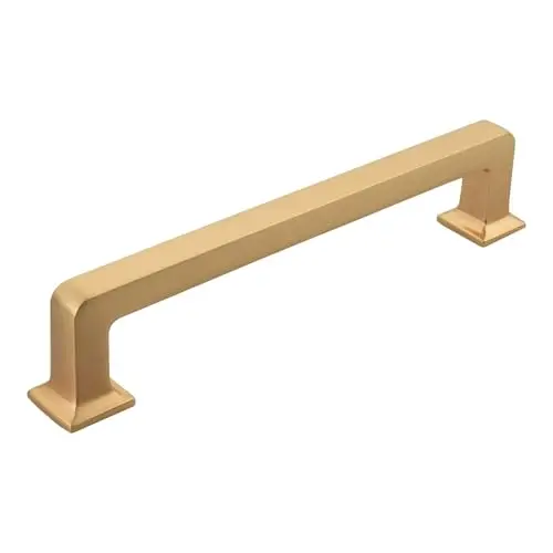 MODKET brushed champagne gold cabinet handles with rectangular design