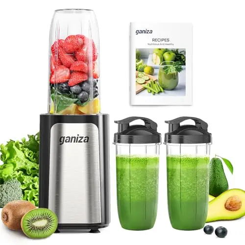 Ganiza personal blender with multiple portable cups and 900W motor