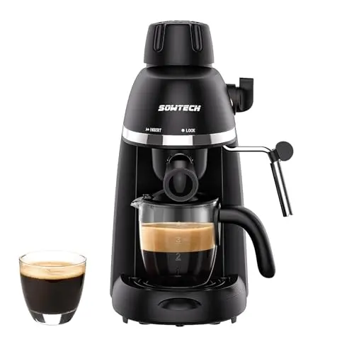 SOWTECH portable espresso machine with milk frother and Tritan cup