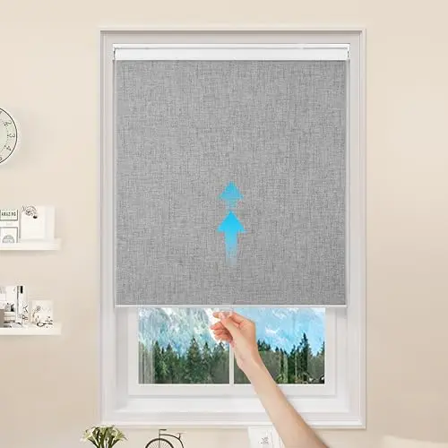 GENIMO blackout roller window shade in grey with thermal insulation