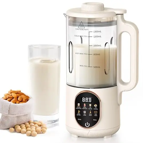 Flelano nut milk maker with 50oz capacity and multiple blades