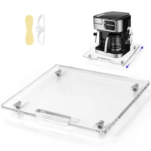 Baemin acrylic sliding tray with rubber wheels for coffee makers