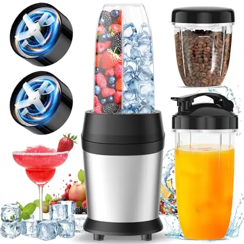 Colarlemo personal blender with multiple cups in silver