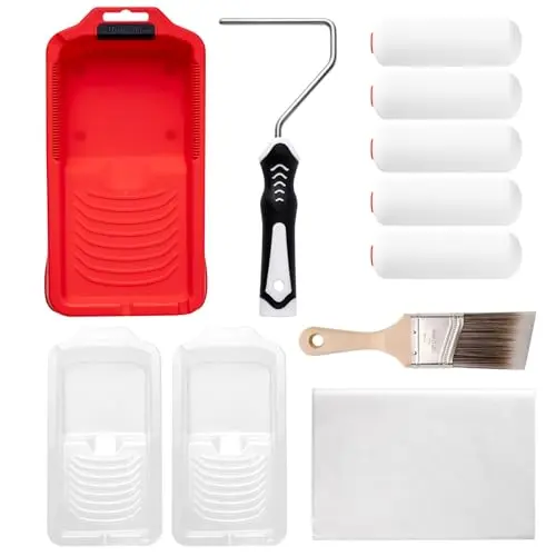 Mister Rui 11-piece paint roller kit with magnetic tray and foam rollers