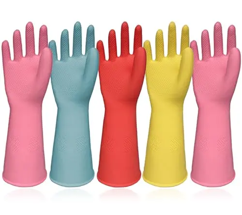Orerered budget kitchen gloves in assorted colors