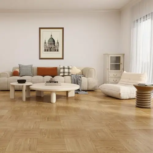 Florexp light brown wood grain vinyl floor tiles