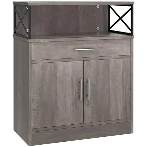 Shintenchi kitchen buffet cabinet in ash grey with drawer