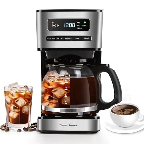 Taylor Swoden black and stainless steel coffee maker with LED display