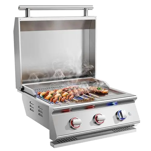 Livory 26-inch built-in grill and griddle combo for outdoor kitchens