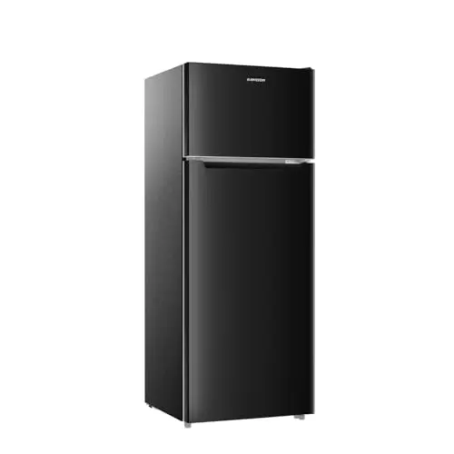 BANGSON 7.7 cubic foot refrigerator with top freezer in black