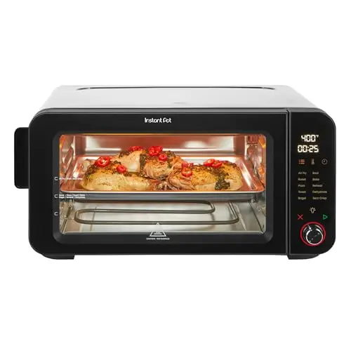 Instant Pot Air Fryer Toaster Oven with dropdown door and internal light