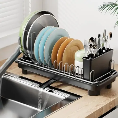 Laveshop compact dish drainer with adjustable back slots