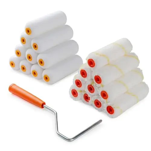 HANJKINZ 20-piece paint roller kit with foam and microfiber covers