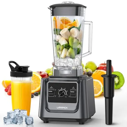 LAMPICK 2000W professional blender with 68oz pitcher and to-go cup