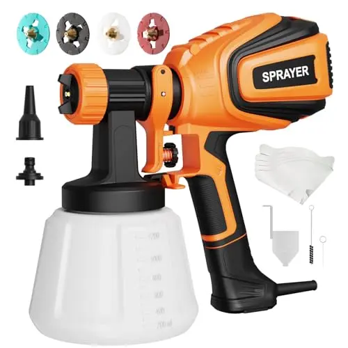 VONFORN HVLP paint sprayer with multiple nozzles and patterns for cabinet painting