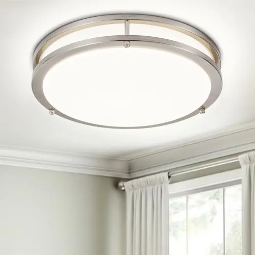 DLLT flush mount LED ceiling light with brushed nickel finish