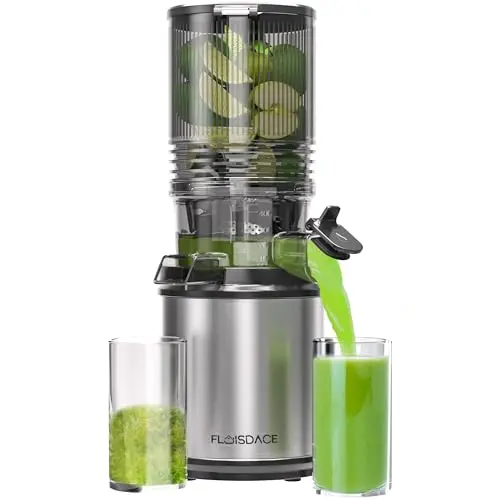 Floisdace cold press juicer with one-piece design for easy cleaning