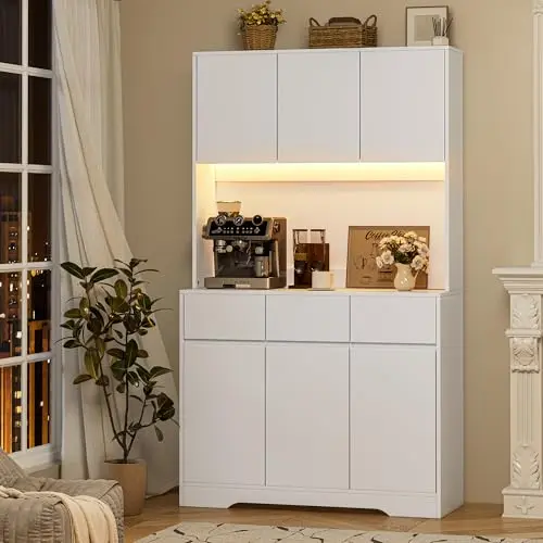 NUNU LAB kitchen pantry with LED lighting and charging station