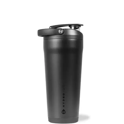HydroJug stainless steel insulated shaker bottle in black