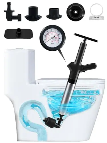 Xhwlgbal air pressure drain plunger with gauge