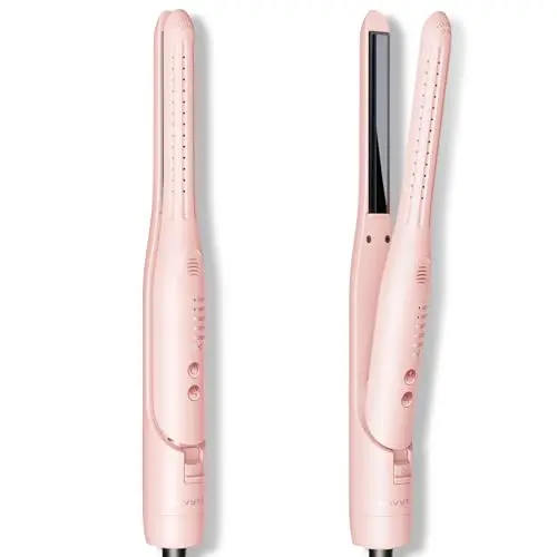 Wavytalk pink pencil flat iron with cool airflow for short hair styling