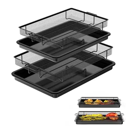 Abiglifty two-set air fryer baskets with parchment papers